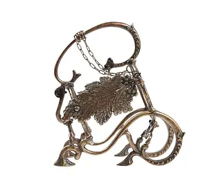 Підставка для пляшки із зістареної латуні 22х27 см Stilars Италия 131197