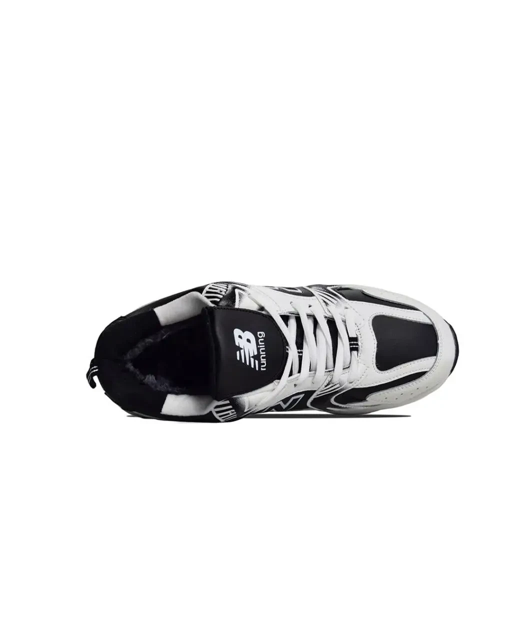 Зимние кроссовки мужские New Balance 530 с мехом Нью Беланс бело-черные ...