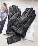 Чоловічі шкіряні рукавички підкладка махра, Румунія, фото 4