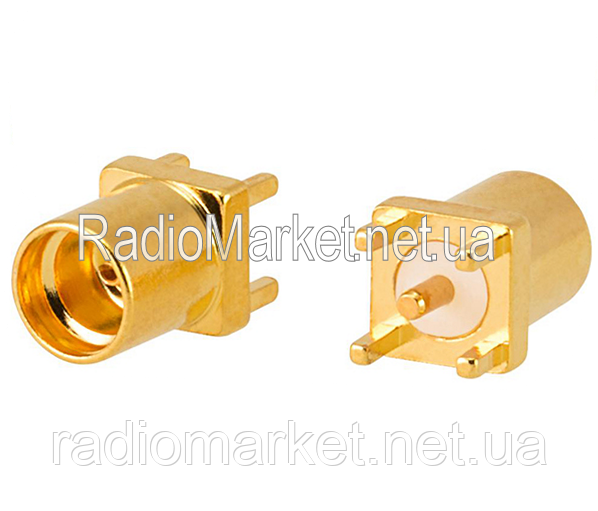 Гніздо MMCX для поверхневого монтажу, "позолочене", латунь, фото 1