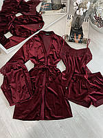 Женская велюровая пижама четверка L размер