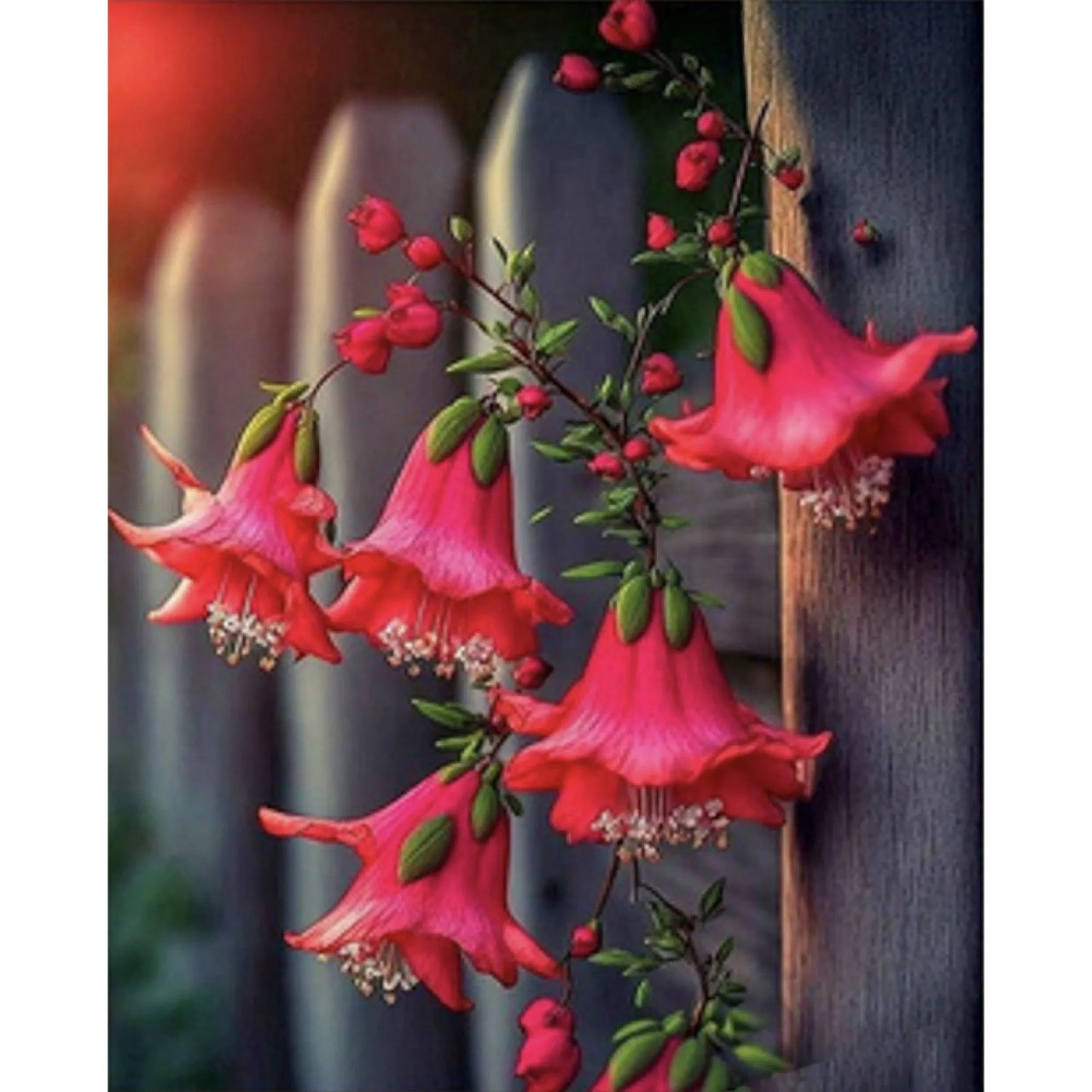 Алмазна картина Strateg Квіти фуксії 40х50 см SK85985, фото 1