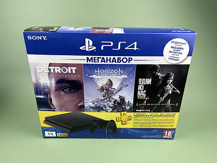 Playstation 4 Slim 1ТБ + 3 гри, Меганабір, Вітринний зразок