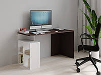 Письменный стол с полочками, компьютерный стол из ДСП, Венге + Белый