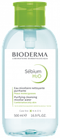 Bioderma Sebium H2O, мицеллярная жидкость с дозатором, 500 мл.