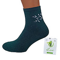 Носки женские махровые высокие 23-25 размер (36-40 обувь) Luxe Ветвь зимние зеленый