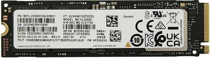 ②-W731-SAMSUNG NVMe 256GB SSD 4点 Накопичувач SSD 256GB Samsung PM9A1 M.2 2280 PCIe 4.0 x4 V