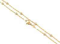 Цепочка Xuping Позолота 18K "Плетение Кордовое с бусинами" длина 60см х 1.5мм