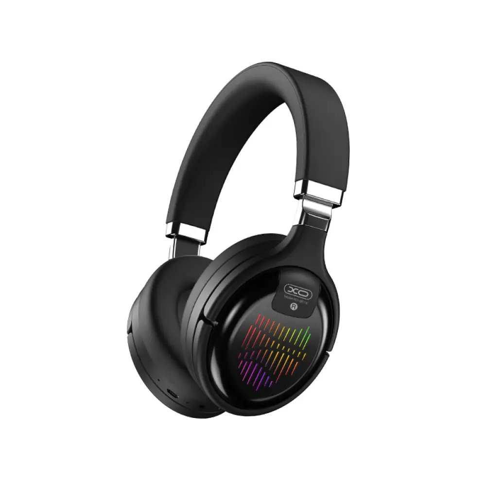 Бездротові Bluetooth-навушники XO BE18 з RGB підсвіткою Чорні