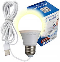 Лампочка USB LED 5 W переносная, на проводе 2,5 м, Светильник Ночник Подсветка Esperanza