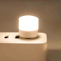 Мини-портативная светодиодная USB лампа Светильник 5V/1W (теплый белый цвет). Лампочка-светильник для чтения