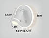 Приліжкова лампа Primo поворотний сенсорний настінний світильник для спальні з USB-зарядкою - White, фото 5