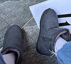 Уги UGG короткі сіра екологічна замша жіночі, фото 5