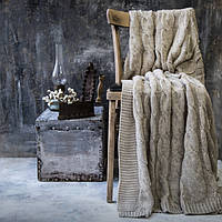 Плед вʼязаний VividZone РОМАНТИК 160*210 бежевий