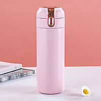 Умный термос на 420 мл, с сенсорным индикатором температуры, Розовый / Термос с LED-датчиком для чая, кофе
