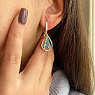 Каплевидні срібні сережки з блакитними напівпрозорими фіанітами Легкість, фото 5