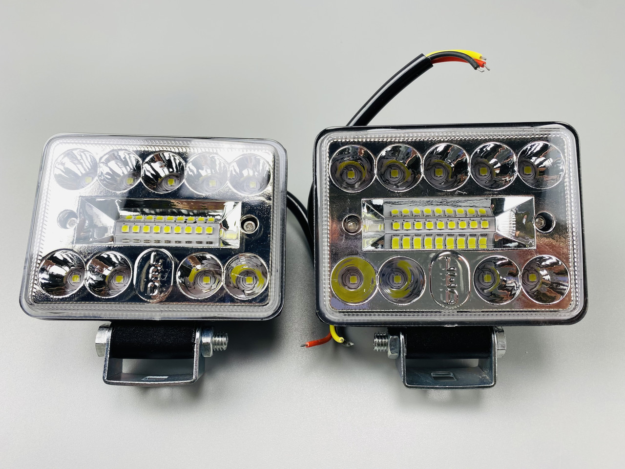 Фара прямокутна 18Led chip 3030 9-80V IP67, фара ближнє + дальнє світло, автомобільне освітлення, фото 1
