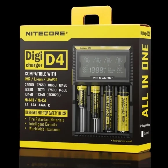 Зарядний пристрій універсальний Nitecore Digicharger D4, 4 канала, lcd дисплей, з підтримкою Li-io