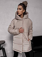 Теплая куртка пуховик с капюшоном Ткань плащевка Канада+силикон 300 (зима) Размеры S-M, M-L