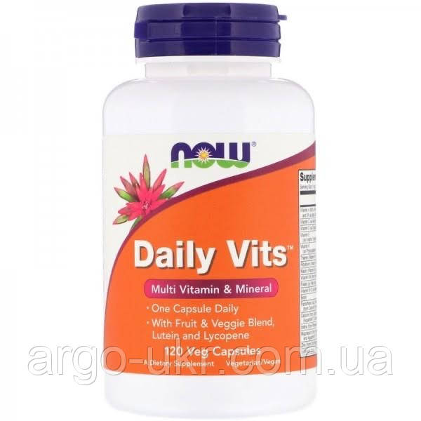 Daily Vits NOW Foods США 120 капсул (комплекс мультивитамины, минералы, витамины, иммунитет, вирусы, лютеин) - фото 1 - id-p2041248078