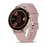 Спортивные часы Garmin Venu 3S Dust Rose Soft Gold силиконовым ремешком 010-02785-03