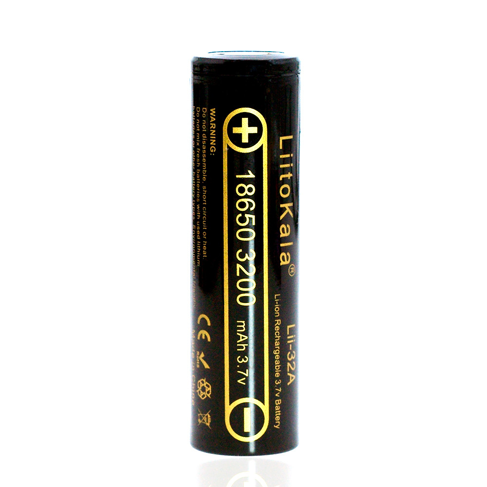 Акумулятор 18650 Li-Ion LiitoKala Lii-32A, 3200mah (3050-3350mah), 3.7V (2.75-4.2V), Black, PVC BOX Q2, цiна, фото 1