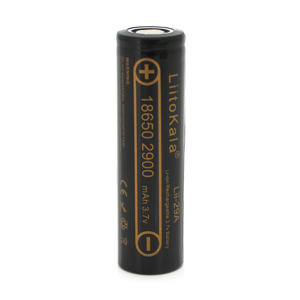 Акумулятор 18650 Li-Ion LiitoKala Lii-29A, 2900mah (2850-2950mah), 3.7V (2.75-4.2V), Black, PVC BOX Q2, цiна, фото 1