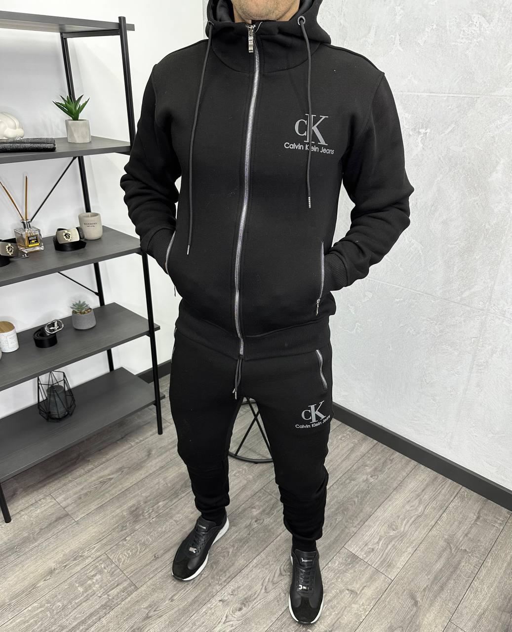 Чоловічий зимовий спортивний костюм Calvin Klein H4141 чорний, фото 1