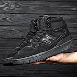 Кросівки зимові чоловічі New Balance 650 чорні на хутрі високі теплі замшеві, фото 3