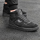 Кросівки зимові чоловічі New Balance 650 чорні на хутрі високі теплі замшеві, фото 6