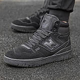 Кросівки зимові чоловічі New Balance 650 чорні на хутрі високі теплі замшеві, фото 7