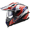 МОТОШОЛОМ ДУАЛСПОРТ LS2 MX701 EXPLORER ATLANTIS КОЛІР WHITE RED BLUE, фото 2