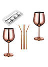 Набір келихів для вина рожеве золото трубочки кубики для охолодження з нержавіючої сталі REMY-DECOR на 2 особи, фото 8