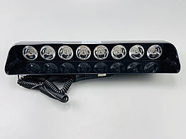 Майка проблискова (стробоскоп) 9-80 V 8 led діодів синя + червона спалах під скло та кабель