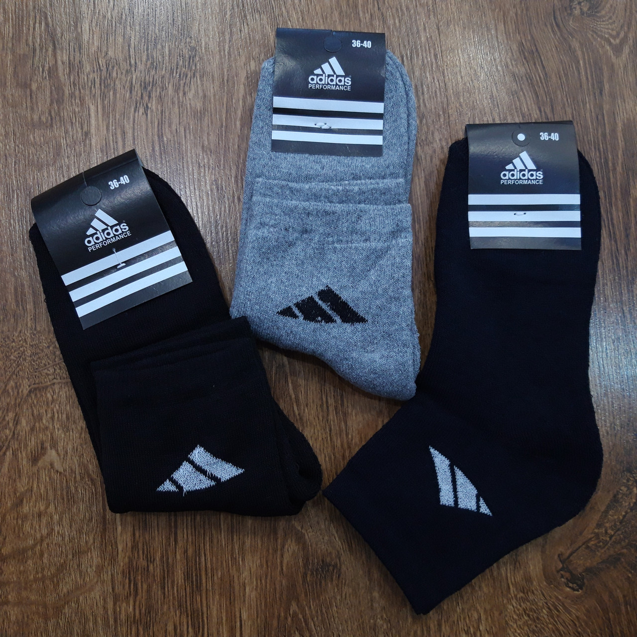 Шкарпетки жіночі або підліткові махрові "Адідас W" 36-40 / 12 пар, фото 1