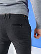 Чоловічі теплі штани вузькі чорні, модні чоловічі класичні штани, щільні звужені штани маленький розмір, фото 2
