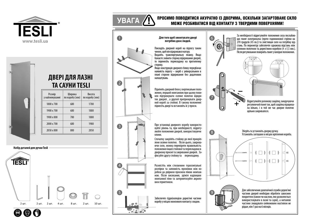 Дверь для бани и сауны Tesli Plaza RS 1900 x 700 - фото 2 - id-p1778285752