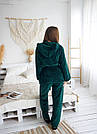 Жіночий домашній МАХРОВИЙ комплект КІМОНО ЖАКЕТ зі штанцями ТОМІКО СМАРАГД 9016, фото 6