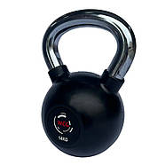 Гиря 14 кг прогумована з хромованою ручкою WCG, фото 2