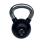 Гиря 14 кг прогумована з хромованою ручкою WCG, фото 3