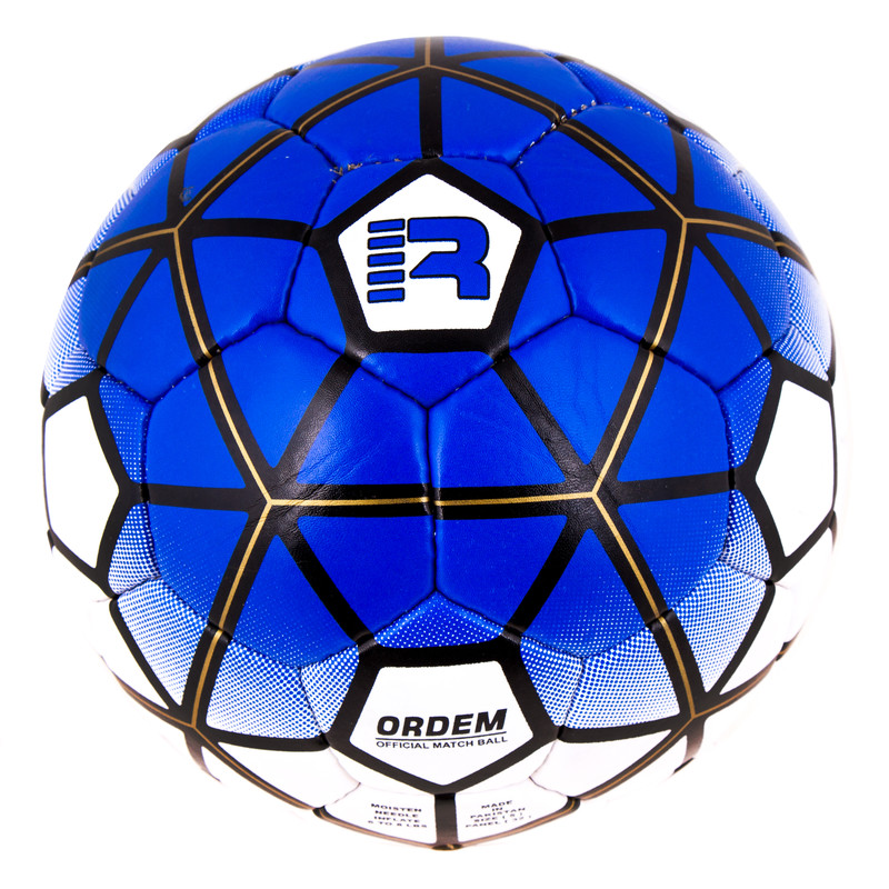 М'яч футбольний зшитий Grippy Ronex PL(ORDEM) №5 синій