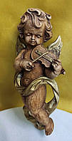 Ангел-Хранитель, музыкант, играет на скрипочке, во весь рост, 14 см, настенный, деревянная скульптура, Германи