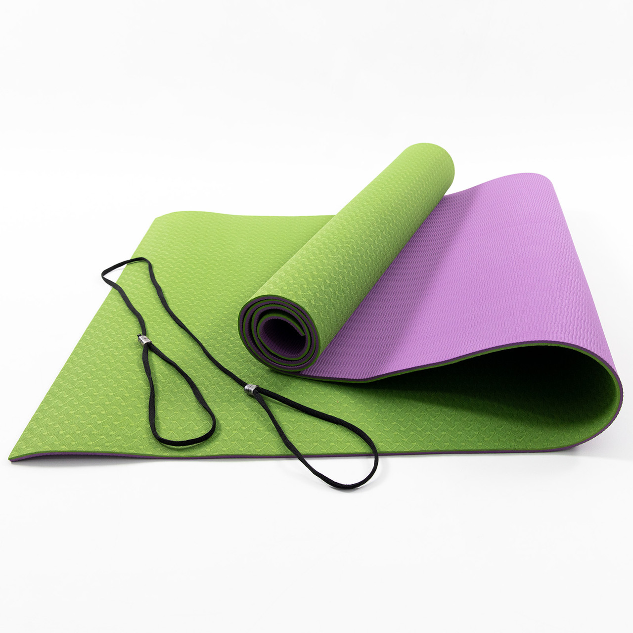 Килимок для йоги та фітнесу TPE (йога мат, каремат спортивний) OSPORT Yoga ECO Pro 6мм (FI-0076) Оливково-фіолетовий