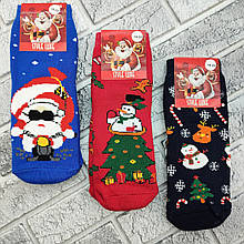 Шкарпетки дитячі середні зимові з махрою р.18-20 новорічні асорті Стиль Люкс (927) 30033369