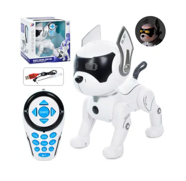 Робот собачка А 118 на пульті управління, зі звуковими і світловими ефектами, виконує 14 команд.