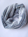 Шарф-хомут на шию осінь-зима жіночий хутряний Без бренду 23х41 см. Сірий, фото 4