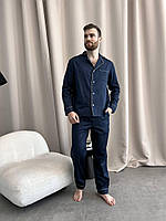Элегантная мужская пижама из сатина (брюки + рубашка) M; L; XL
