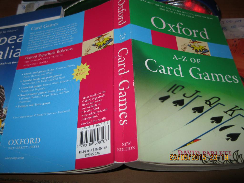 Книга OXFORD a-z of card games книга на английском карты - фото 1 - id-p365295559