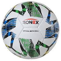 Мяч футбольный сшитый Grippy Ronex TSUBASA №5 черно-зеленый