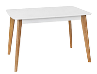 Раскладной столовый деревянный стол из массива Модерн Белый / Натуральный раскладной для дома Микс Мебель